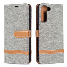 Funda de Cuero Cartera con Soporte Carcasa B11F para Samsung Galaxy S23 Plus 5G Gris