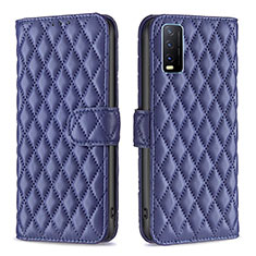 Funda de Cuero Cartera con Soporte Carcasa B11F para Vivo Y20 Azul