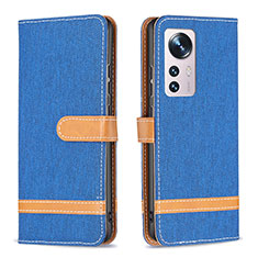 Funda de Cuero Cartera con Soporte Carcasa B11F para Xiaomi Mi 12S 5G Azul