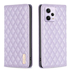 Funda de Cuero Cartera con Soporte Carcasa B11F para Xiaomi Redmi Note 12 Pro+ Plus 5G Morado