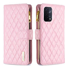 Funda de Cuero Cartera con Soporte Carcasa B12F para OnePlus Nord N200 5G Oro Rosa