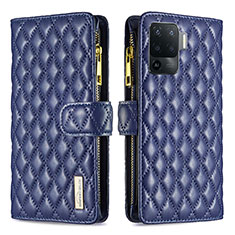 Funda de Cuero Cartera con Soporte Carcasa B12F para Oppo A94 4G Azul