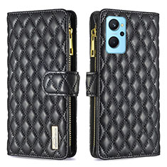 Funda de Cuero Cartera con Soporte Carcasa B12F para Oppo A96 4G Negro