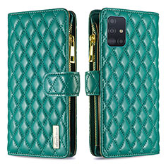 Funda de Cuero Cartera con Soporte Carcasa B12F para Samsung Galaxy A51 4G Verde