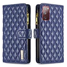 Funda de Cuero Cartera con Soporte Carcasa B12F para Samsung Galaxy S20 Lite 5G Azul