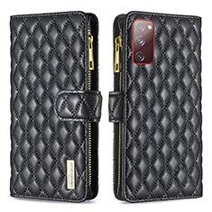 Funda de Cuero Cartera con Soporte Carcasa B12F para Samsung Galaxy S20 Lite 5G Negro