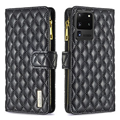 Funda de Cuero Cartera con Soporte Carcasa B12F para Samsung Galaxy S20 Ultra 5G Negro