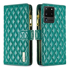 Funda de Cuero Cartera con Soporte Carcasa B12F para Samsung Galaxy S20 Ultra Verde