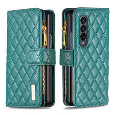 Funda de Cuero Cartera con Soporte Carcasa B12F para Samsung Galaxy Z Fold4 5G Verde