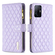 Funda de Cuero Cartera con Soporte Carcasa B12F para Xiaomi Mi 11T Pro 5G Morado