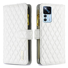 Funda de Cuero Cartera con Soporte Carcasa B12F para Xiaomi Mi 12T 5G Blanco