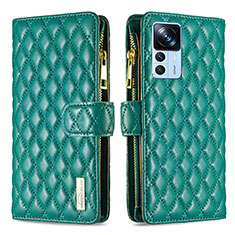 Funda de Cuero Cartera con Soporte Carcasa B12F para Xiaomi Mi 12T 5G Verde