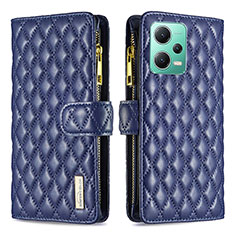 Funda de Cuero Cartera con Soporte Carcasa B12F para Xiaomi Poco X5 5G Azul