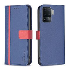 Funda de Cuero Cartera con Soporte Carcasa B13F para Oppo A94 4G Azul