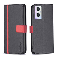 Funda de Cuero Cartera con Soporte Carcasa B13F para Oppo Reno7 Lite 5G Negro