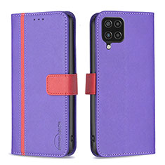 Funda de Cuero Cartera con Soporte Carcasa B13F para Samsung Galaxy M12 Morado