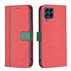 Funda de Cuero Cartera con Soporte Carcasa B13F para Samsung Galaxy M53 5G Rojo