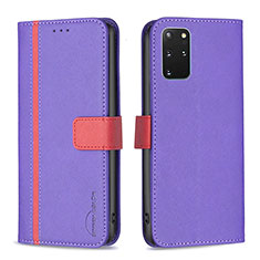 Funda de Cuero Cartera con Soporte Carcasa B13F para Samsung Galaxy S20 Plus Morado