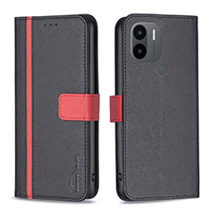 Funda de Cuero Cartera con Soporte Carcasa B13F para Xiaomi Redmi A1 Plus Negro