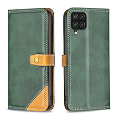 Funda de Cuero Cartera con Soporte Carcasa B14F para Samsung Galaxy A12 5G Verde