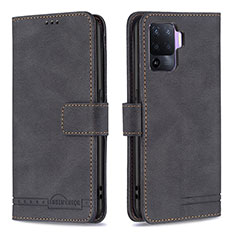 Funda de Cuero Cartera con Soporte Carcasa B15F para Oppo A94 4G Negro