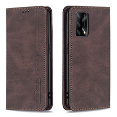 Funda de Cuero Cartera con Soporte Carcasa B15F para Oppo F19s Marron