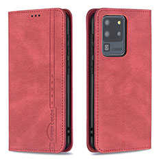 Funda de Cuero Cartera con Soporte Carcasa B15F para Samsung Galaxy S20 Ultra 5G Rojo