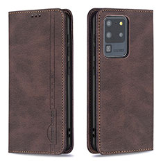 Funda de Cuero Cartera con Soporte Carcasa B15F para Samsung Galaxy S20 Ultra Marron