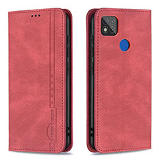 Funda de Cuero Cartera con Soporte Carcasa B15F para Xiaomi Redmi 10A 4G Rojo