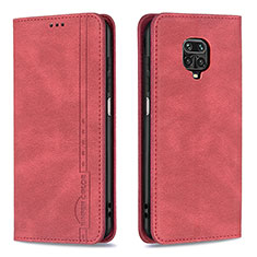 Funda de Cuero Cartera con Soporte Carcasa B15F para Xiaomi Redmi Note 9 Pro Max Rojo