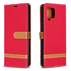 Funda de Cuero Cartera con Soporte Carcasa B16F para Samsung Galaxy A42 5G Rojo