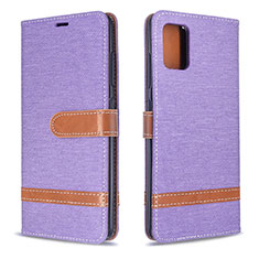 Funda de Cuero Cartera con Soporte Carcasa B16F para Samsung Galaxy A51 5G Purpura Claro