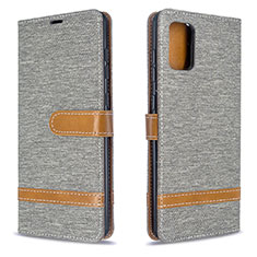 Funda de Cuero Cartera con Soporte Carcasa B16F para Samsung Galaxy A71 4G A715 Gris