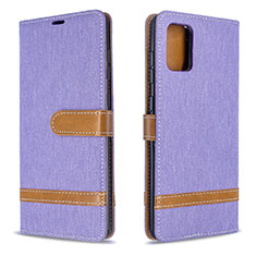 Funda de Cuero Cartera con Soporte Carcasa B16F para Samsung Galaxy A71 4G A715 Purpura Claro