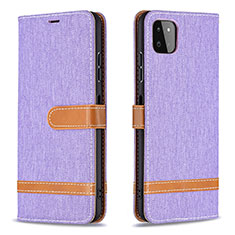 Funda de Cuero Cartera con Soporte Carcasa B16F para Samsung Galaxy F42 5G Purpura Claro