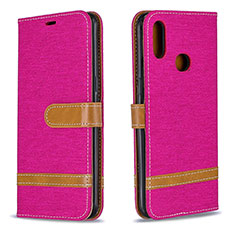 Funda de Cuero Cartera con Soporte Carcasa B16F para Samsung Galaxy M01s Rosa Roja