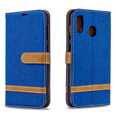 Funda de Cuero Cartera con Soporte Carcasa B16F para Samsung Galaxy M10S Azul