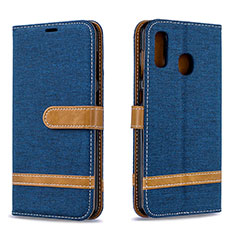 Funda de Cuero Cartera con Soporte Carcasa B16F para Samsung Galaxy M10S Azul Real