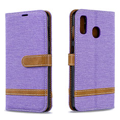 Funda de Cuero Cartera con Soporte Carcasa B16F para Samsung Galaxy M10S Purpura Claro