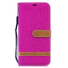 Funda de Cuero Cartera con Soporte Carcasa B16F para Samsung Galaxy M20 Rosa Roja