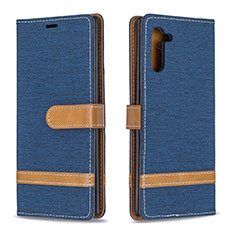 Funda de Cuero Cartera con Soporte Carcasa B16F para Samsung Galaxy Note 10 5G Azul Real