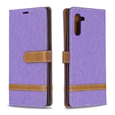 Funda de Cuero Cartera con Soporte Carcasa B16F para Samsung Galaxy Note 10 5G Purpura Claro