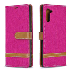 Funda de Cuero Cartera con Soporte Carcasa B16F para Samsung Galaxy Note 10 5G Rosa Roja