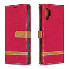 Funda de Cuero Cartera con Soporte Carcasa B16F para Samsung Galaxy Note 10 Plus 5G Rojo