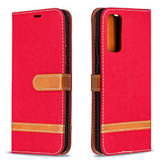 Funda de Cuero Cartera con Soporte Carcasa B16F para Samsung Galaxy S20 FE 5G Rojo