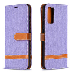 Funda de Cuero Cartera con Soporte Carcasa B16F para Samsung Galaxy S20 Lite 5G Purpura Claro