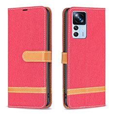 Funda de Cuero Cartera con Soporte Carcasa B16F para Xiaomi Mi 12T 5G Rojo