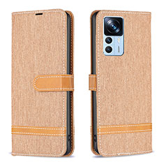 Funda de Cuero Cartera con Soporte Carcasa B16F para Xiaomi Mi 12T Pro 5G Oro