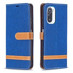 Funda de Cuero Cartera con Soporte Carcasa B16F para Xiaomi Poco F3 5G Azul