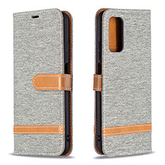 Funda de Cuero Cartera con Soporte Carcasa B16F para Xiaomi Poco M3 Gris